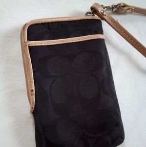 Simple black Coach wristlet